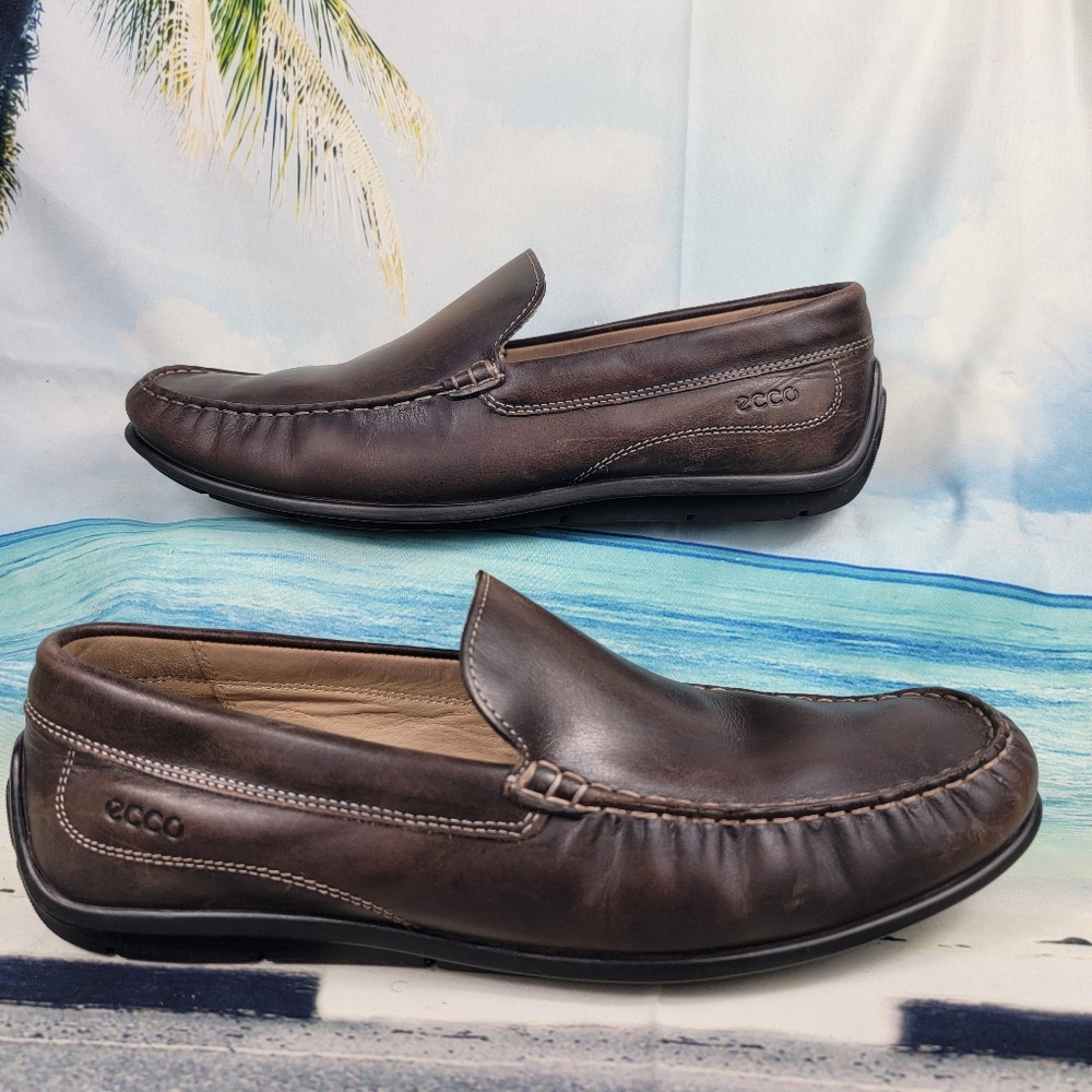 Ecco Classic Moc Leather Loafers Mens 12-12.5 EU46